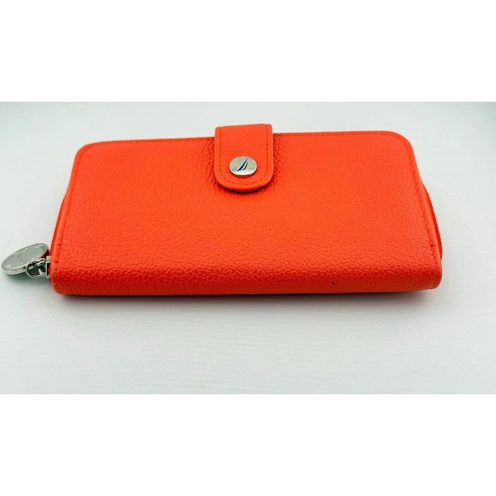 Nautica Orange/Coral Pebbles Faux Wallet